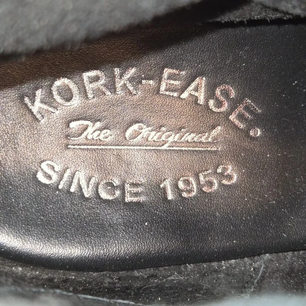 Kork-Ease K48503 Sherrill Black Perforated Suede Western Inspired Booties Size 8